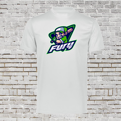 Drifit Fury Baseball Long Sleeve Tshirt, White Fury Tee, Fury Baseball Logo Shirt
