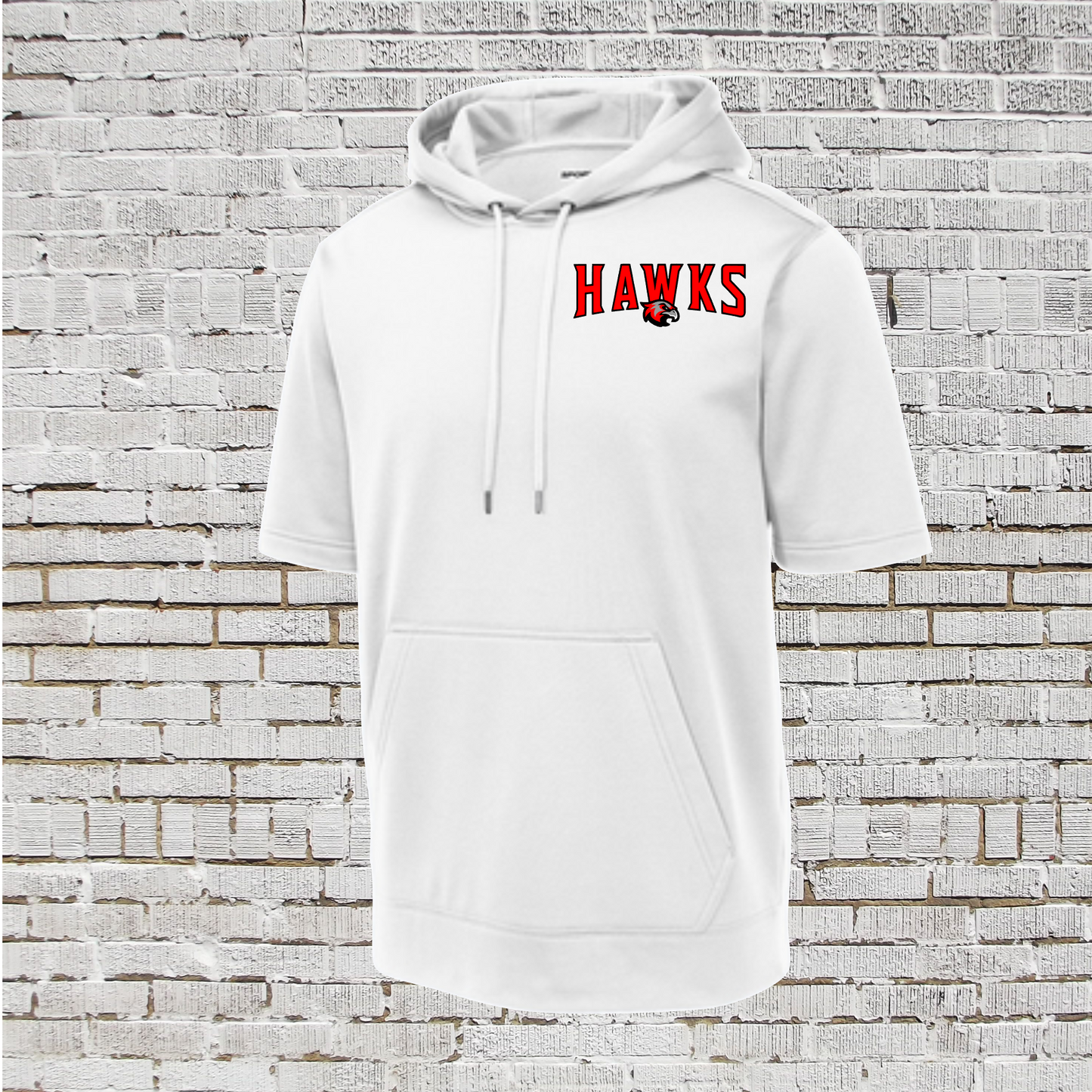 Grey Short Sleeve Fleece Hawks Baseball, Baseball Hawks Sweatshirt, Hawks Baseball Hoodie