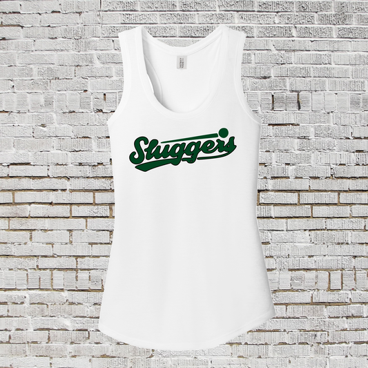 Sluggers Baseball Tank Top, Women's Tank, White District Sluggers Baseball Tank