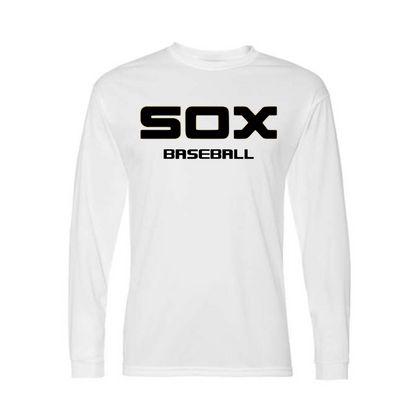 White Sox Baseball Tshirt, Sox Baseball White Shirt, Longsleeve Sox Baseball Tee