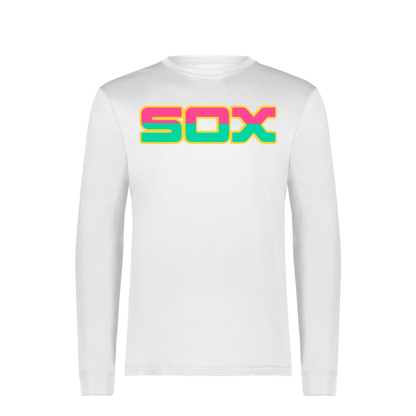 Colorful Sox Baseball Tshirt, Sox Baseball White Shirt, Longsleeve Sox Baseball Tee