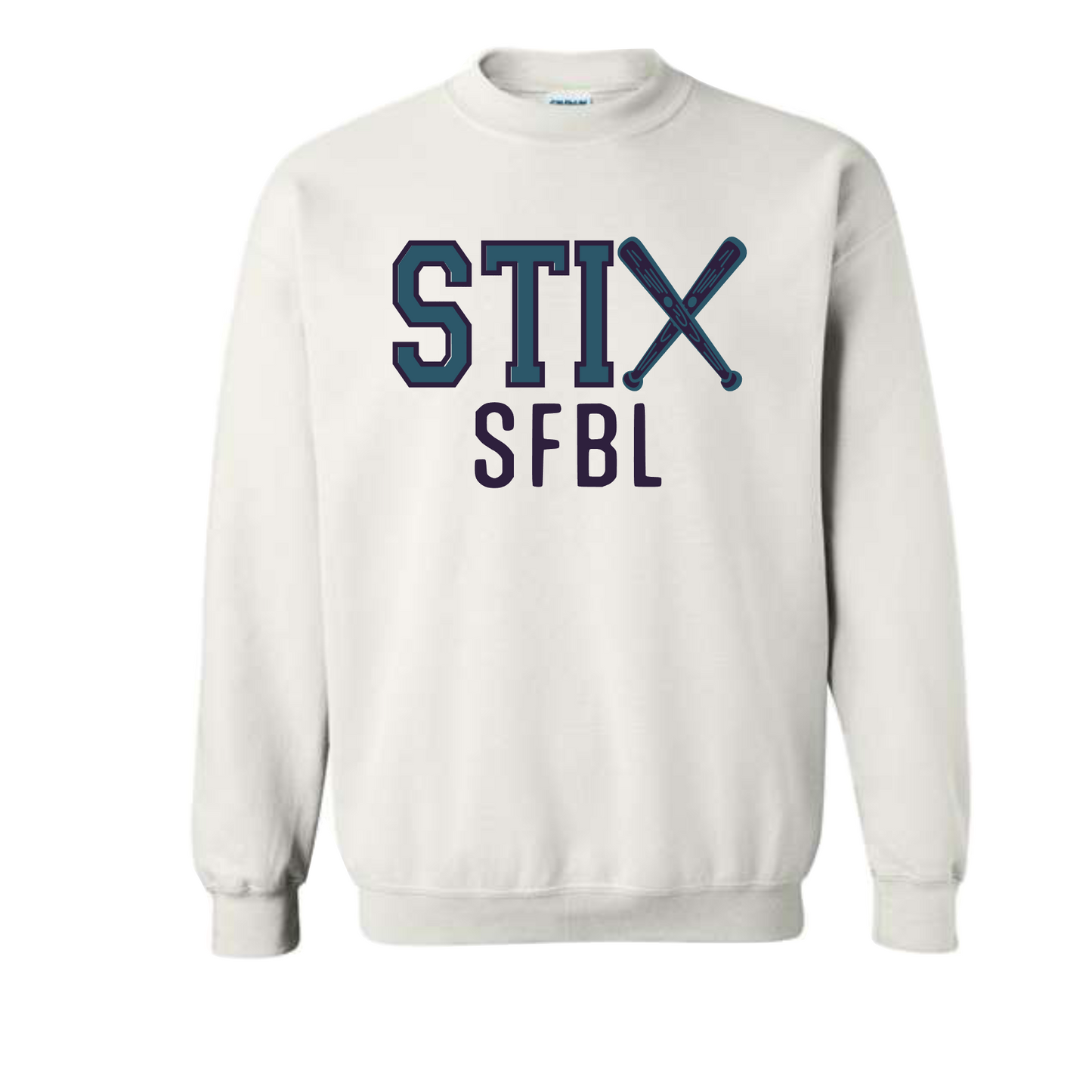 STIX SFBL Clubhouse Softball Sweatshirt, Stix Softball Sweatshirt, Gray Stix Crewneck Sweater