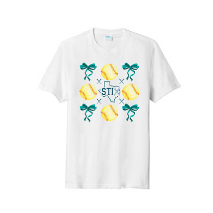 STIX Softball Ribbon Tee, Watercolor Stix Softball Shirt, Fun Stix Softball TShirt