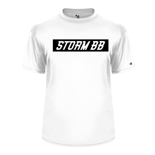 White Storm BB Tee, Storm BB Tshirt, Storm Baseball Shirt