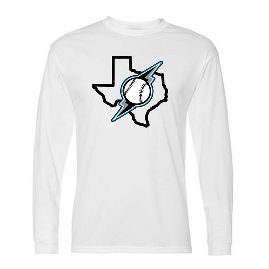 White Long Sleeve Texas Storm Shirt, Storm Softball Texas Shirt, Storm Softball Tee