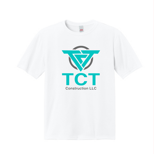 White TCT Construction Performance Shirt, Short Sleeve TCT Shirt, TCT Construction Drifit