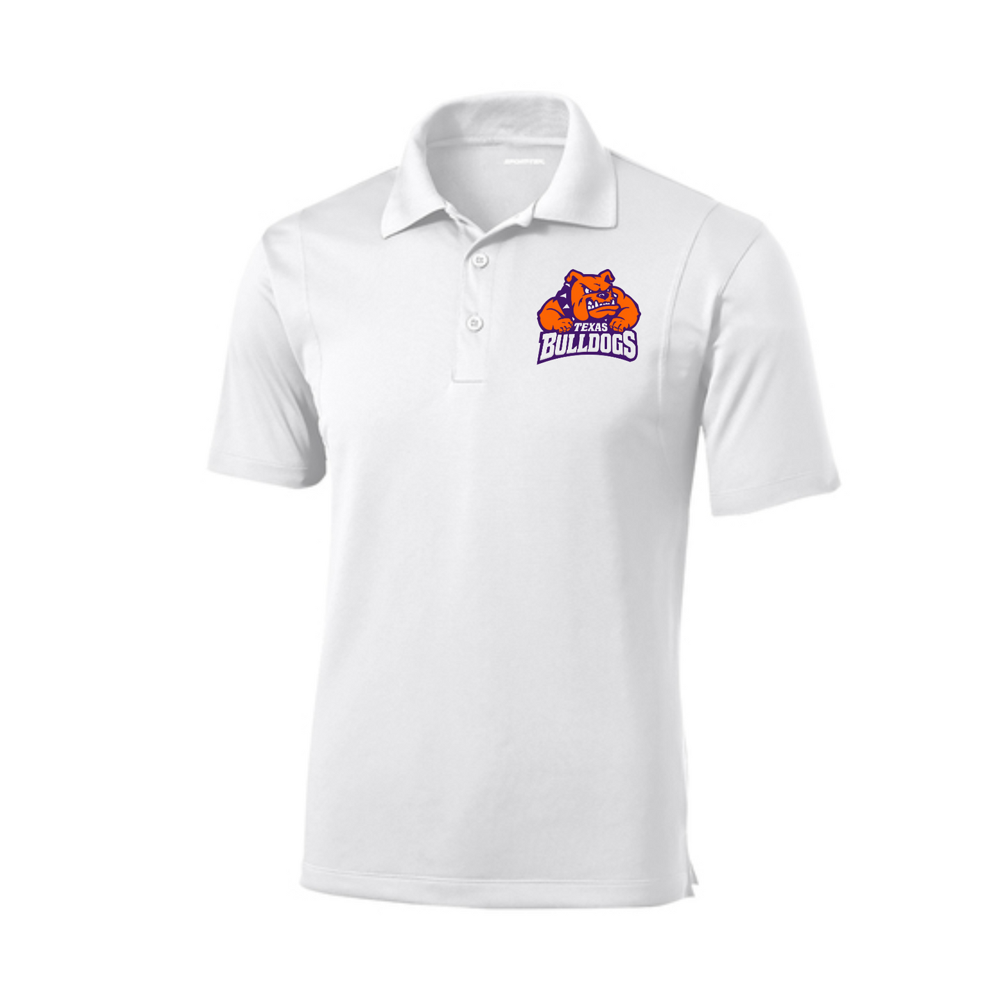 Texas Bulldogs Performance Polo – White | Moisture-Wicking Team Polo