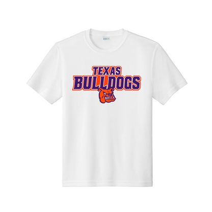 White DriFit Texas Bulldogs Shirt – Texas Bulldogs Select Baseball | Performance Baseball Training Tee