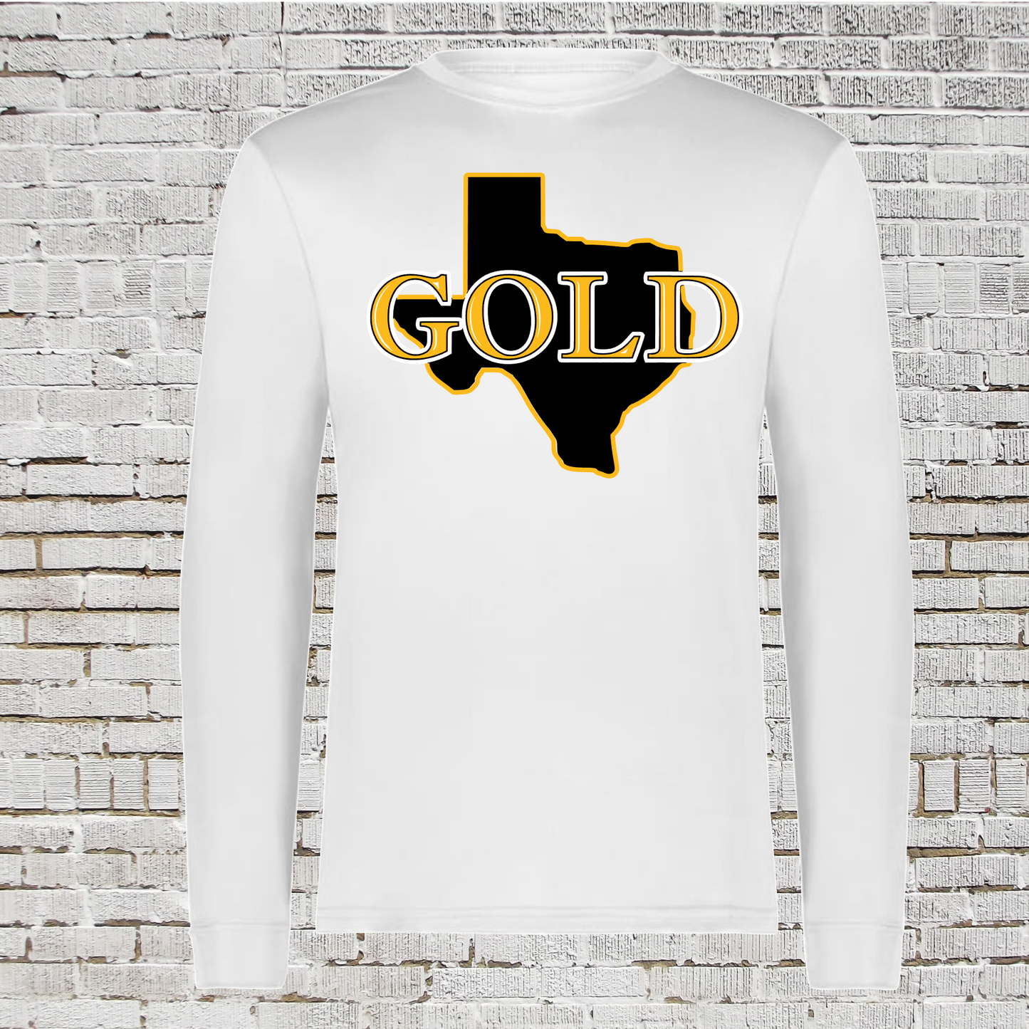 White Texas Gold Logo Tshirt, Texas Gold Tee, Texas Gold Swimming Shirt