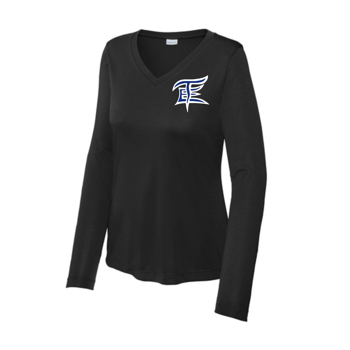 East Texas Elite Logo Baseball Long Sleeve Tshirt, Elite Baseball Black Shirt, Royal Blue East Texas Elite Baseball Tee