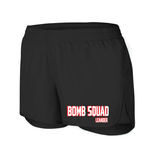 Bomb Squad Baseball Womens Shorts, Black Womens Shorts, Ladies Leander Bomb Squad Running Shorts