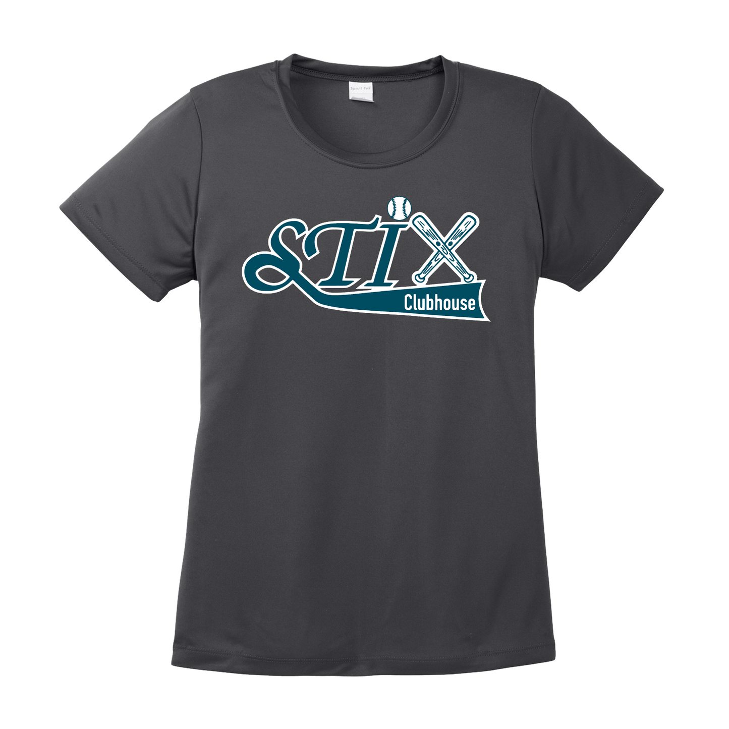 Dark Grey Stix Clubhouse Softball Tee, Long Sleeve STIX Softball Shirt, Stix Sportek Shirt