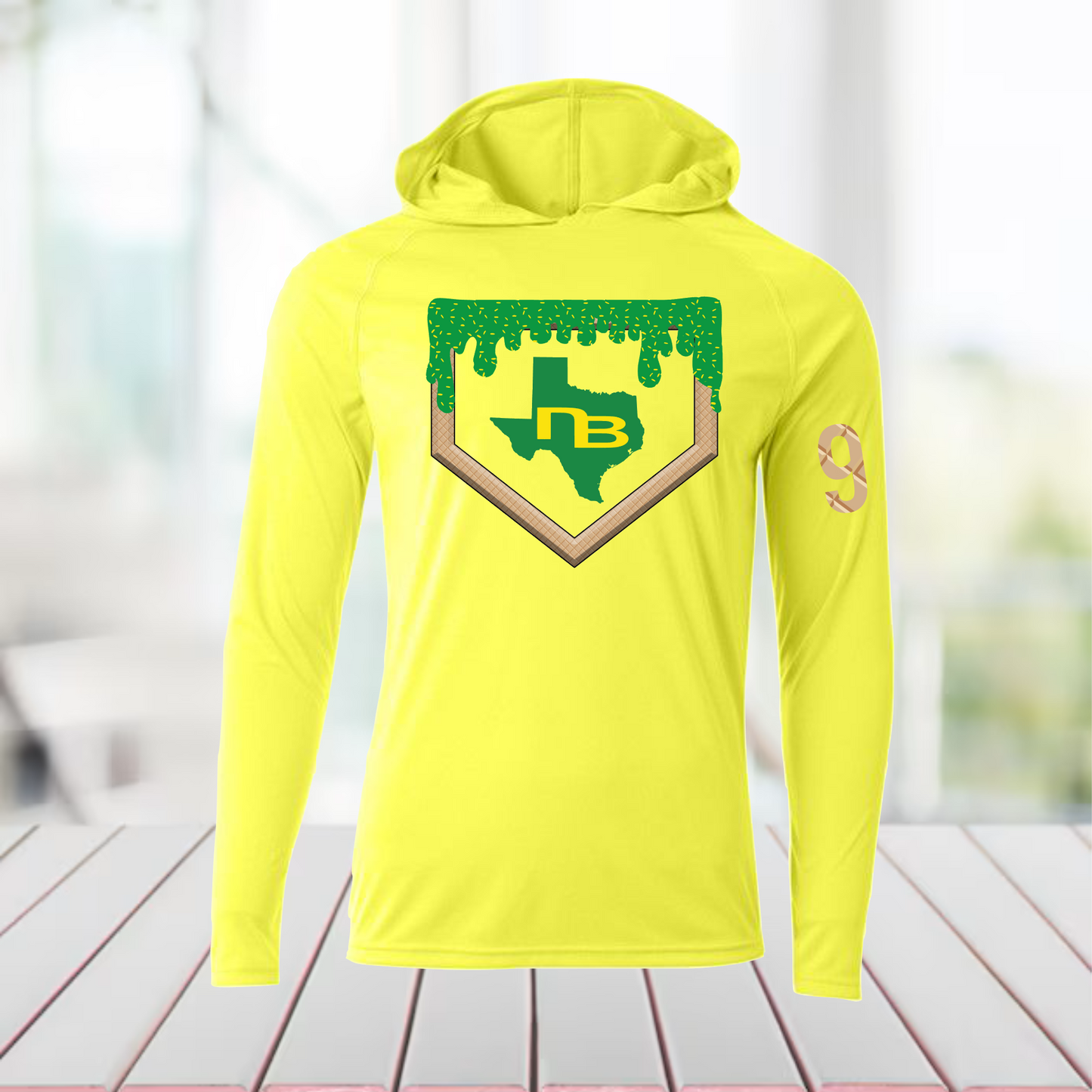 Dirtbags Drip Homeplate Hoodie Tee, New Braunsfel Dirtbags Ice Cream Drip Baseball Spirit Wear, NB Dirtbags Drip