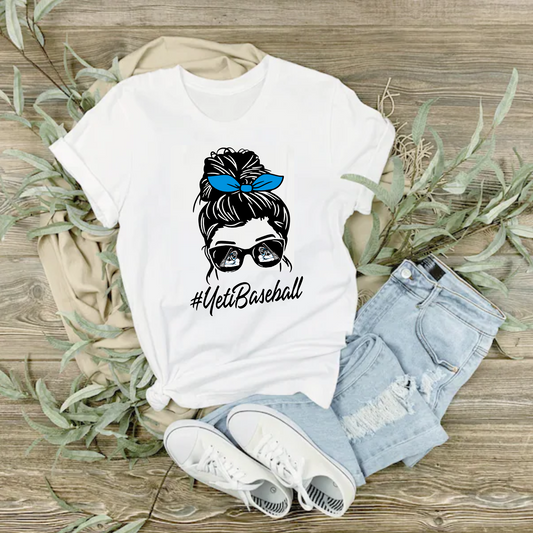 Bella and Canvas Yeti Baseball Tee, Baseball White Yeti Shirt, Yeti Baseball Tee