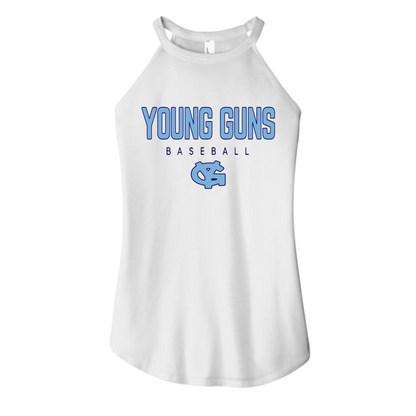Young Guns Rocker White Tank Top, Women's Rocker Tank, Young Guns Baseball Tank Top, District Tank