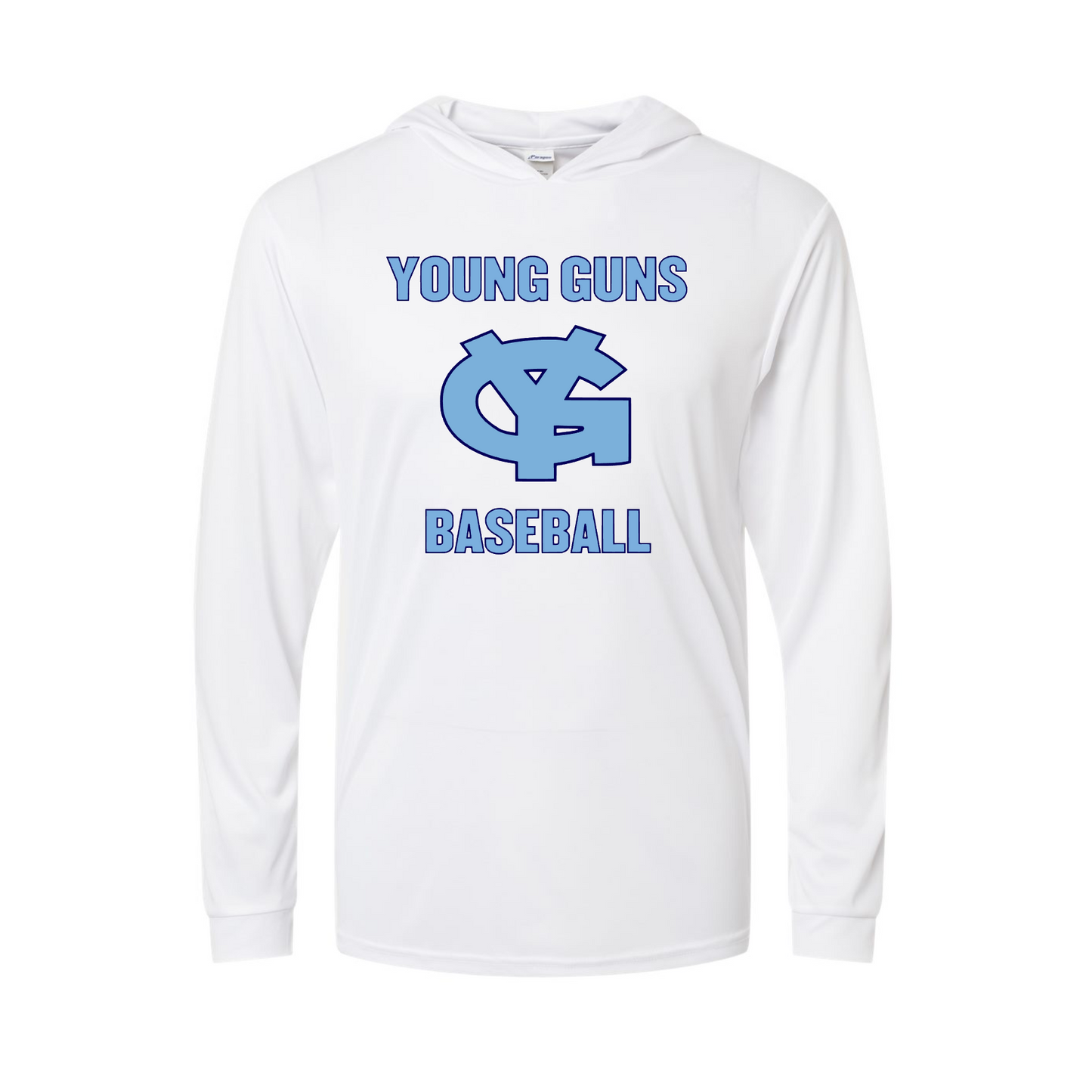 Young Guns Hoodie Tee, Navy Blue Young Guns Long Sleeve, Young Guns White Hoodie Shirt