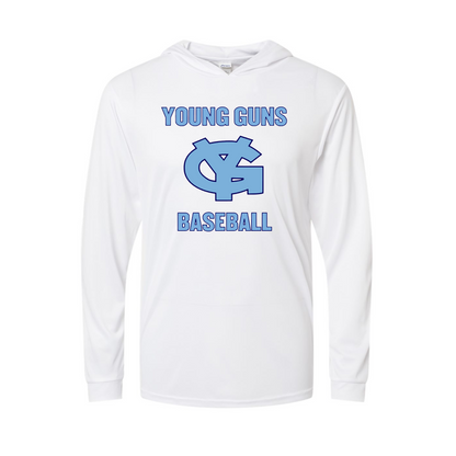 Young Guns Hoodie Tee, Navy Blue Young Guns Long Sleeve, Young Guns White Hoodie Shirt