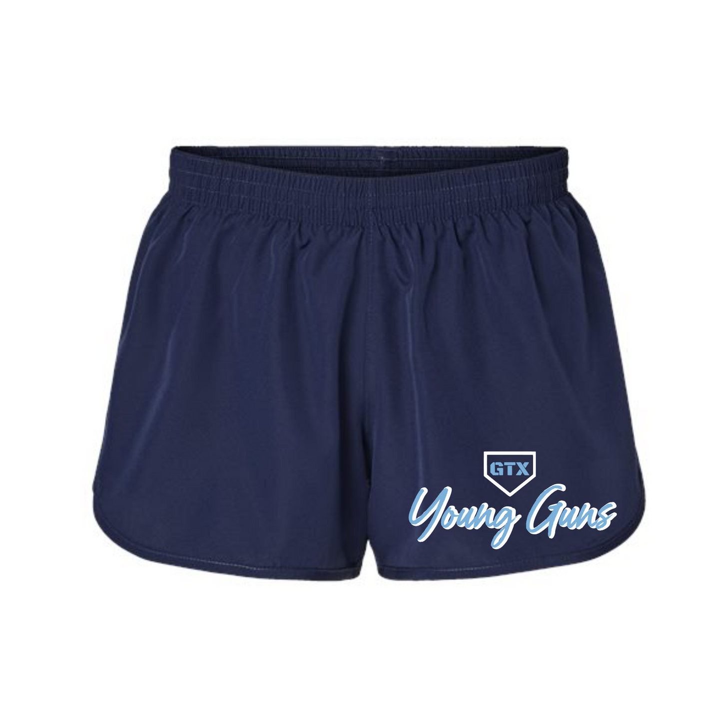 Navy Young Guns Womens Shorts, Young Guns Baseball Shorts, Ladies Young Guns Baseball Running Shorts