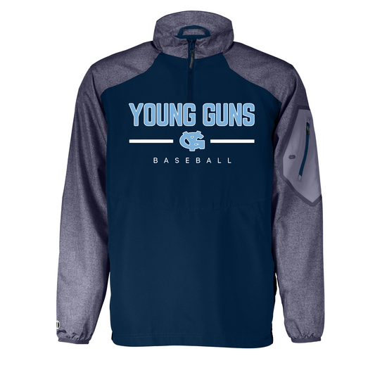 Young Guns Baseball Batting Jacket, YG Baseball Cage Shirt, Baseball Warmup Shirt