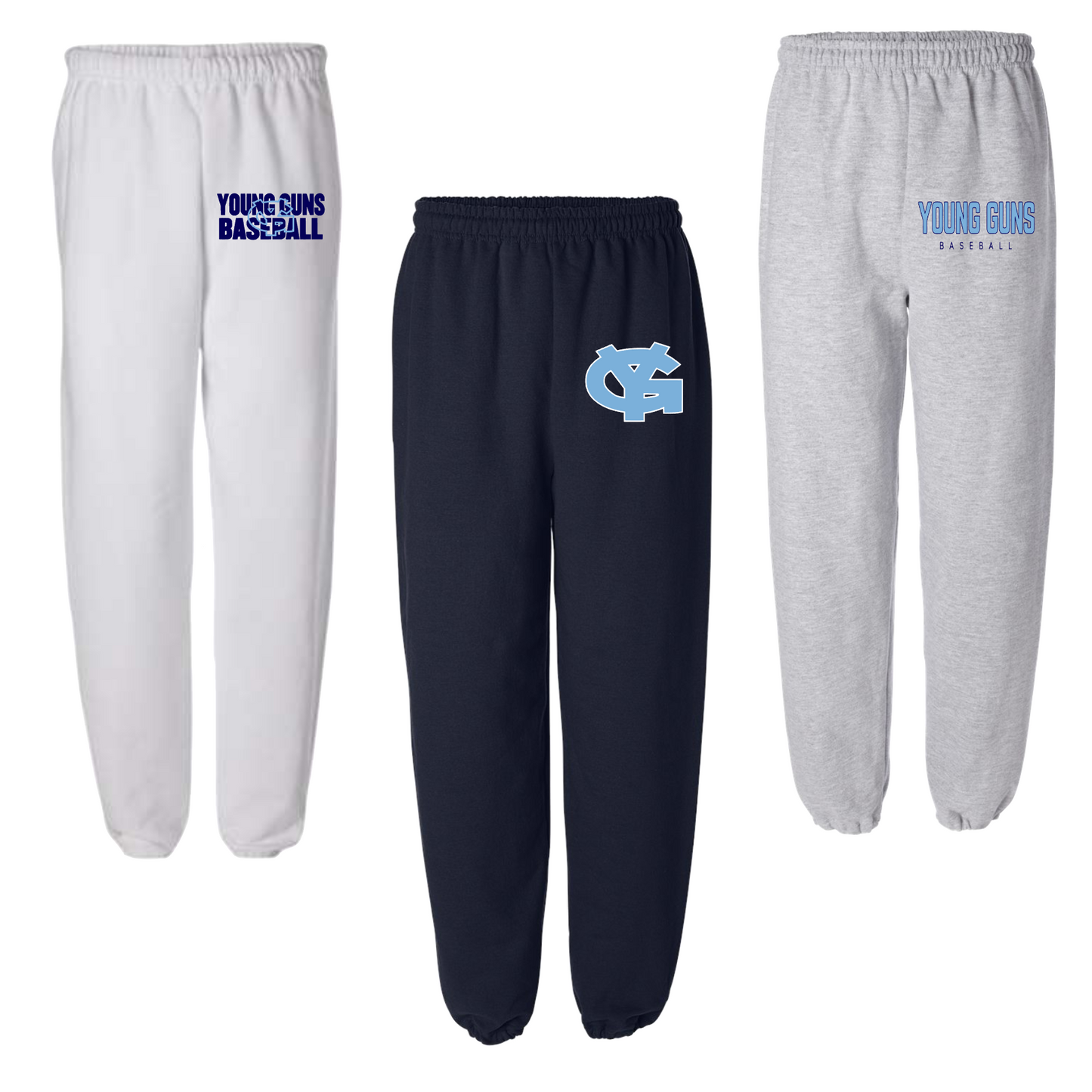 Young Guns Baseball Navy Cotton Sweatpants, Young Guns Baseball Pants, YG Sweatpants